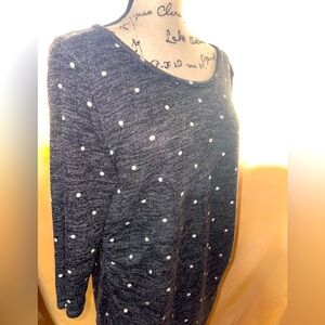 🌺 3 For $20 ~ Le Lis Mid Sleeved Grey Polka Dot Top Women’s Size XL 🩶